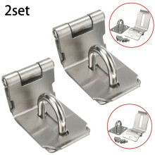 Gate latch lock stainless steel 90-degree hasp and staple