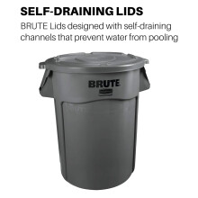 TRAHOO BRUTE trash lid white 20-gallon round heavy-duty