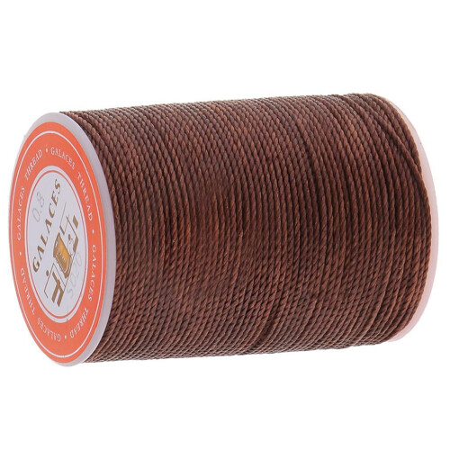 55m0 . 8mm Polyester Leather Sewing Round Waxed Thread Cord , Dark Brown