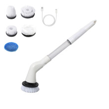 TACILIP electric scrubber white with 5 brush heads and