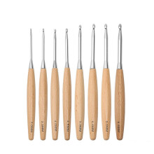 Wood Crochet Hooks Ergonomic Set 8 pcs 3.0–6.5 mm