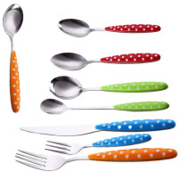 Runskmd stainless steel cutlery set fork spoon for 4