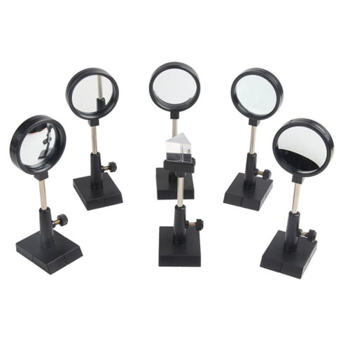 Optics Experiment Set: Lenses, Prism, Mirrors
