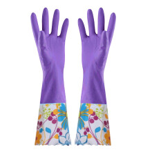 Tainini Rubber Dishwashing Gloves Long Sleeve Purple