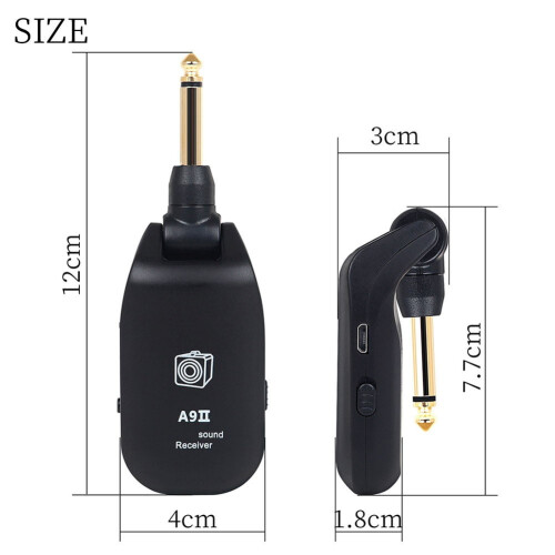 Wireless Guitar Transmitter Receiver with Rechargeable 2