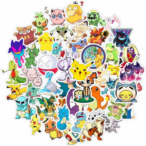 Pokemon vinyl stickers waterproof 50 pcs