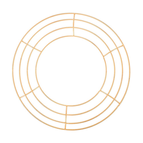 Wire Wreath Frame Iron Round DIY Craft Ring Gold 35cm