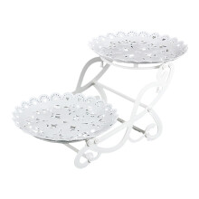 Taartstandaard met 2 lagen, decoratieve snackpresentatieschaal, afneembaar displayrek voor ornamenten, cupcakehouder voor restaurant, bruiloft,
