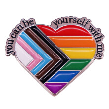 SUNRI enamel pin safe space trans flag ally badge