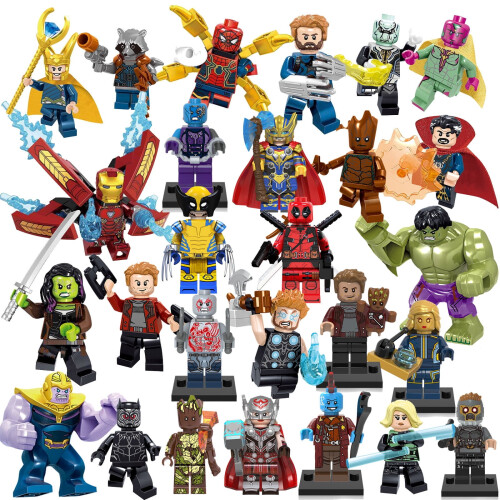 Superhero Action Figures Set Thor Iron Man Hulk Wolverine