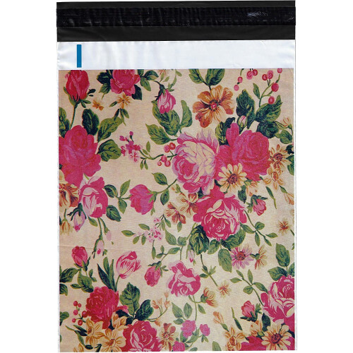 Designer Rose Shipping Envelopes 6x9 Inch 2 Pack