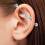 Barra per piercing a farfalla in acciaio inossidabile 16G 7