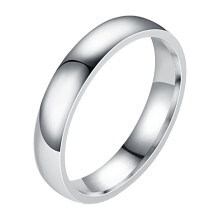 Stainless Steel Smooth Face Ring 4mm Titanium Couple Ring
