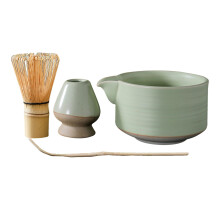 Traditional Matcha Set Bamboo Whisk Bowl Holder 4 Pieces