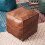 Boho pouf cover square brown storage ottoman 3