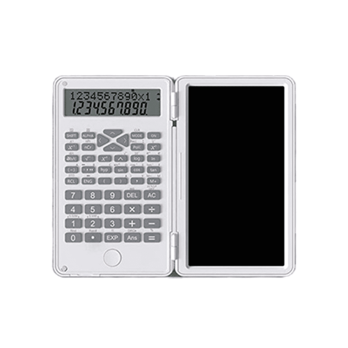 Calculadora científica com visor LCD de 12 dígitos e cor branca. 1
