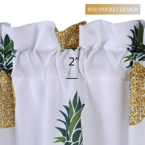 Pineapple Cafe Curtains Green 24 Inches Length 1