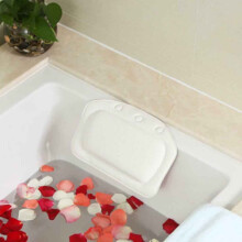 Bath Pillow for Tub with Suction Cups White 1 Pack