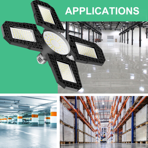 Φωτιστικό γκαράζ LED Leyfeng E27 100W αδιάβροχο πτυσσόμενο στέγαστρο 1