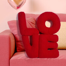 Red plush heart pillow Christmas and Valentine's decor
