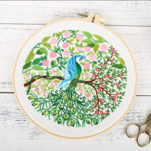 Flower Embroidery Kit for Beginners with Pre-Printed Design