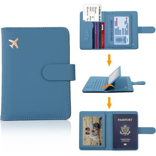 Passport Holder with Card Slots Moss Green 1