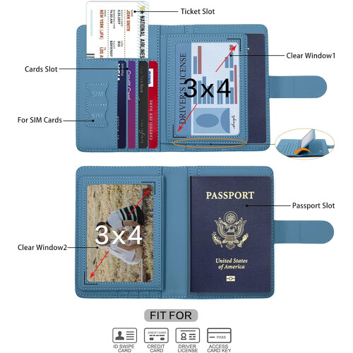 Passport Holder with Card Slots Moss Green 2