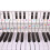 Pianonotentabel voor beginners: 54 61 76 88 toetsen 8