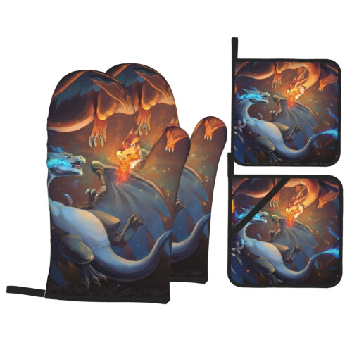 Pokemon oven mitts and pot holders set 4 pcs