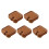 SUNFEX brown leather drawer pulls round 5 pack 1