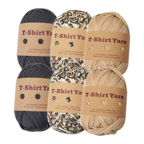 Knitting Yarn Chunky Spaghetti Yarn Set 6 Pieces