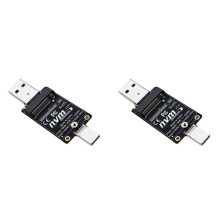 2X M.2 auf USBA Typ-C HDD-Gehäuse-Adapterkarte NVME HDD-Gehäuse Interposerkarte JMS583 10 Gbit/S Unterstützt SSD der Größe 2230