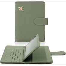 Etui na paszport z blokadą RFID w kolorze mchu zielonego