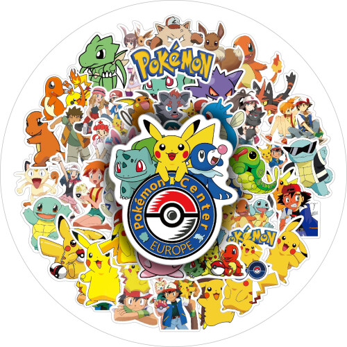 Pokemon vinyl stickers waterproof 50 pcs