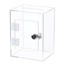 Acrylic ballot box with lock and key 1 piece