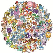 Pokemon vinyl stickers waterproof 100 pcs