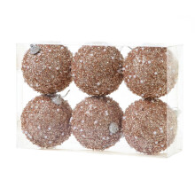 Christmas Tree Ornaments Gold Glitter Foam 6 pcs 3 in