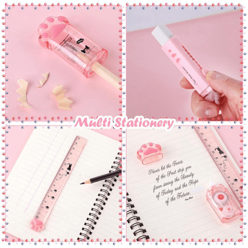 Ensemble de papeterie Kawaii Chat 6 pièces 2