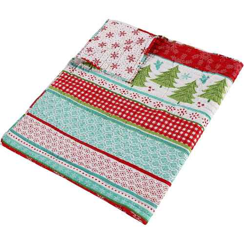 Levtex Let It Snow Quilted Throw 50x60in Reversible 1