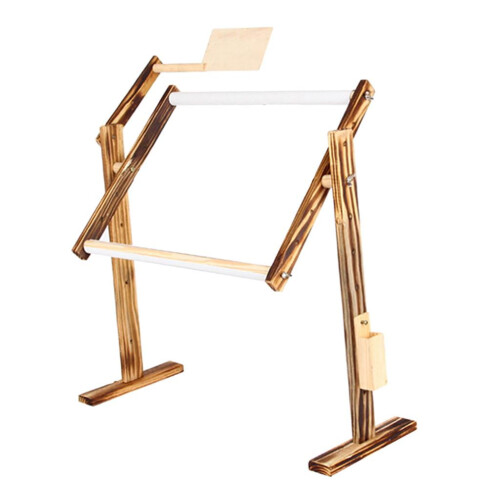 Solid Wood Rotating Table Shelf for Embroidery Stitch Holder