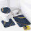 Marmor-Duschvorhang-Set, 4-teilig 4
