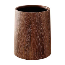 Retro wood grain garbage bin flip style brown