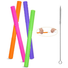 Roofei hollow baby teething tubes silicone 4 pack