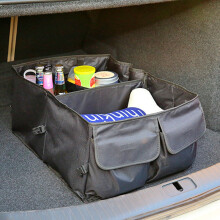 Car Trunk Organizer Foldable with Reinforced Handles Black