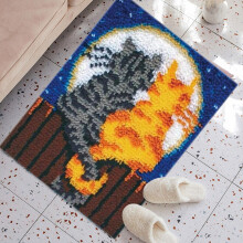 Latch Hook Rug Kit Animal Pattern Handmade Carpet for Adults