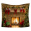 Christmas fireplace backdrop with tree 95x73 cm 1