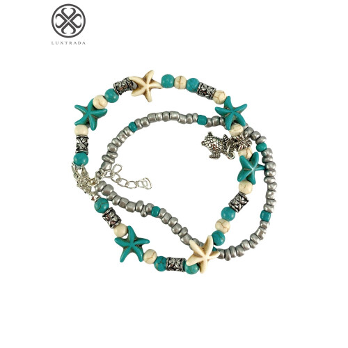 Tornozeleira de conchas Puka para mulheres, ajustável, estilo boho. 1