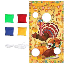 Thanksgiving Bean Bag Toss Game 29x54 Inch with 3 Bags