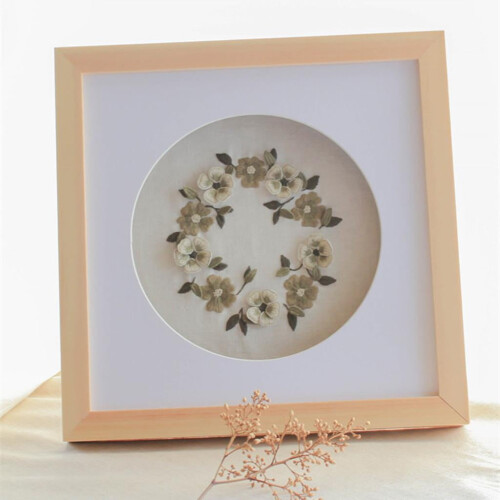 Embroidery starter kit with pre-printed flower pattern