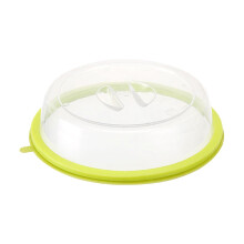 Round cake transport box with compartment and carry handle